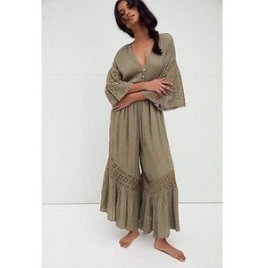 Free People Angela Lace Trimmed Jumpsuit